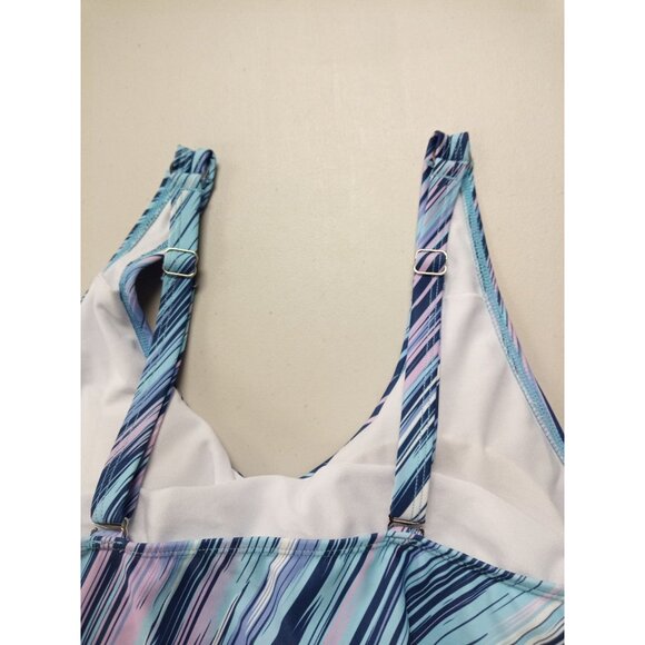 Women's Blue and Purple Tankini Swim Top Size S - Picture 5 of 5